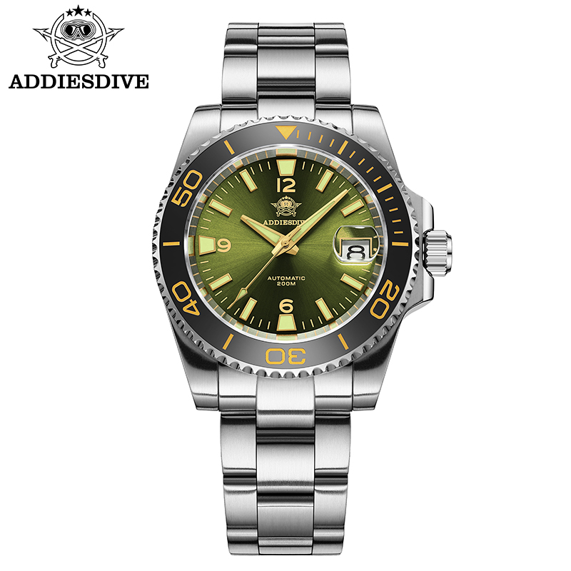 Jewelry Watch - ADDIESDIVE 新しいダイビングギフト腕時計メンズ 8215 自動サファイア AR コーティングされたガラスセラミックベゼル防水