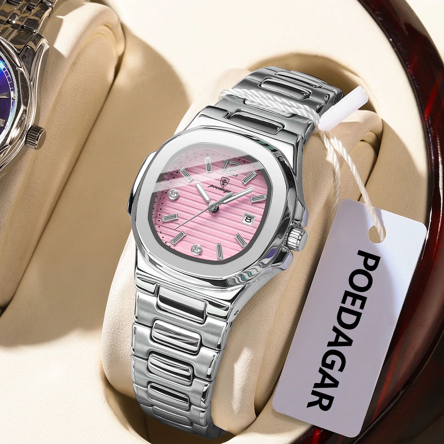High Jewelry Watches - POEDAGARスクエアファッション女性腕時計夜光防水日付レディースウォッチ高級高品質クォーツ女性用腕時計時計