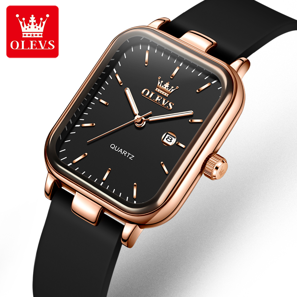 High Jewelry Watches - OLEVS 高級腕時計女性用長方形ダイヤル防水カレンダー高品質レディース腕時計クォーツレディース腕時計エレガント