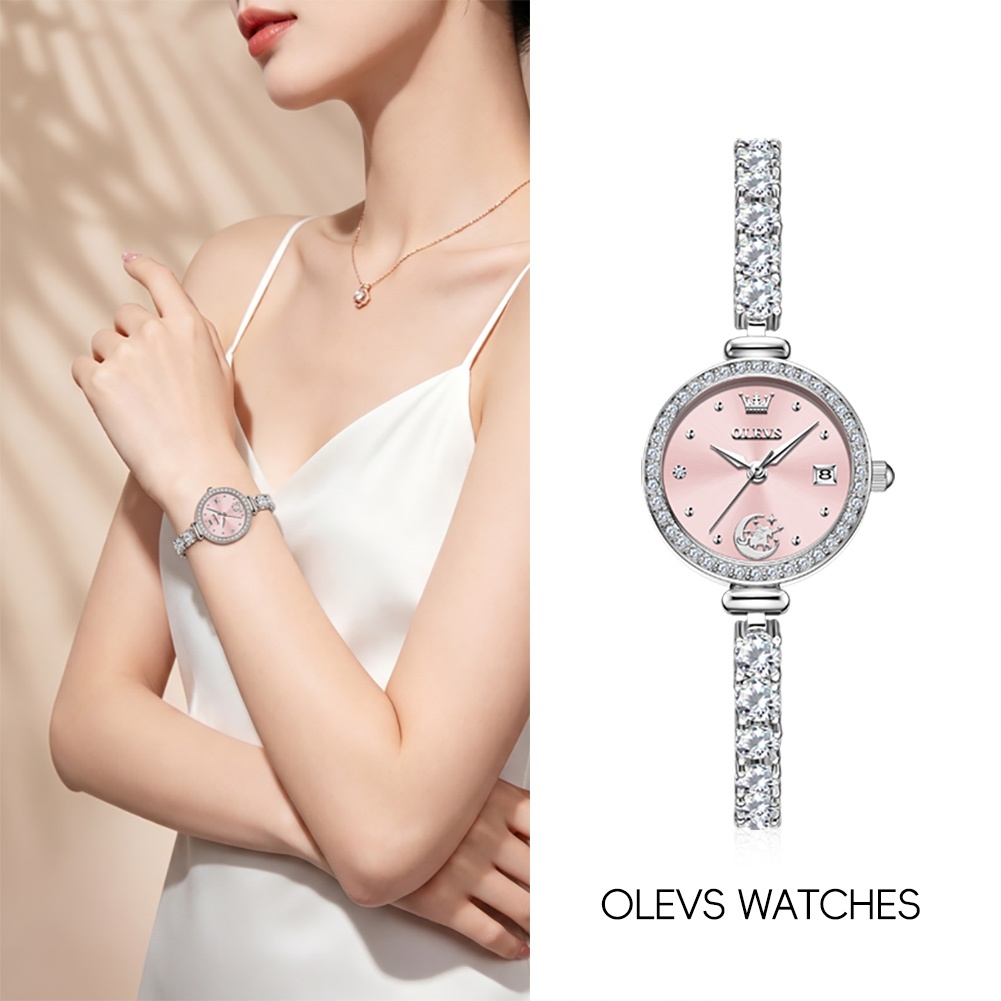 Jewelry Watch - OLEVS 2998 ブランドオリジナルの本物の女性用腕時計ギフトボックスブレスレットシンプルなクォーツレディース腕時計
