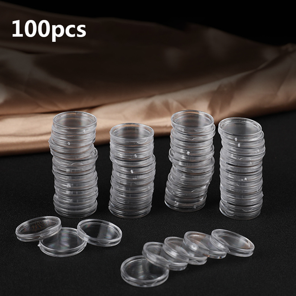 Collectors Coins Jewelry & Watches Of Smithtown Reviews - 100個入り 透明プラスチック製 小型丸型収納ボックス 直径16MM コインコレクターや記念品ホルダー用