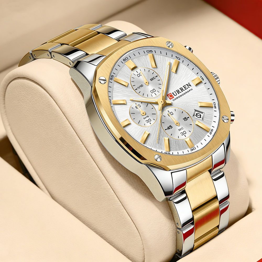 Jewelry Watch - CURREN モダンメンズ 42mm スポーツウォッチ - ステンレススチールバンド