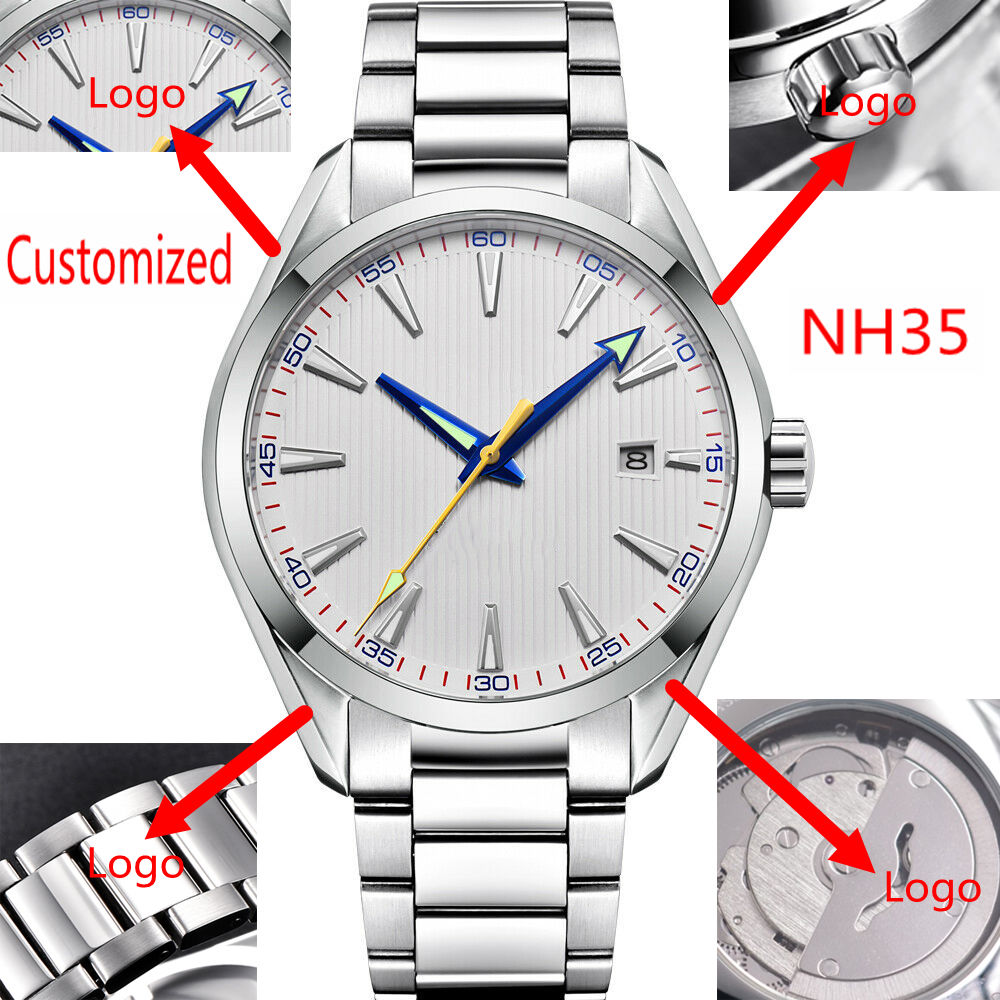 Jewelry Watch - カスタムロゴ 41 ミリメートル男性ミヨタ/NH35 自動巻き時計カレンダー日付機械式腕時計サファイアガラス高級トップブランド腕時計