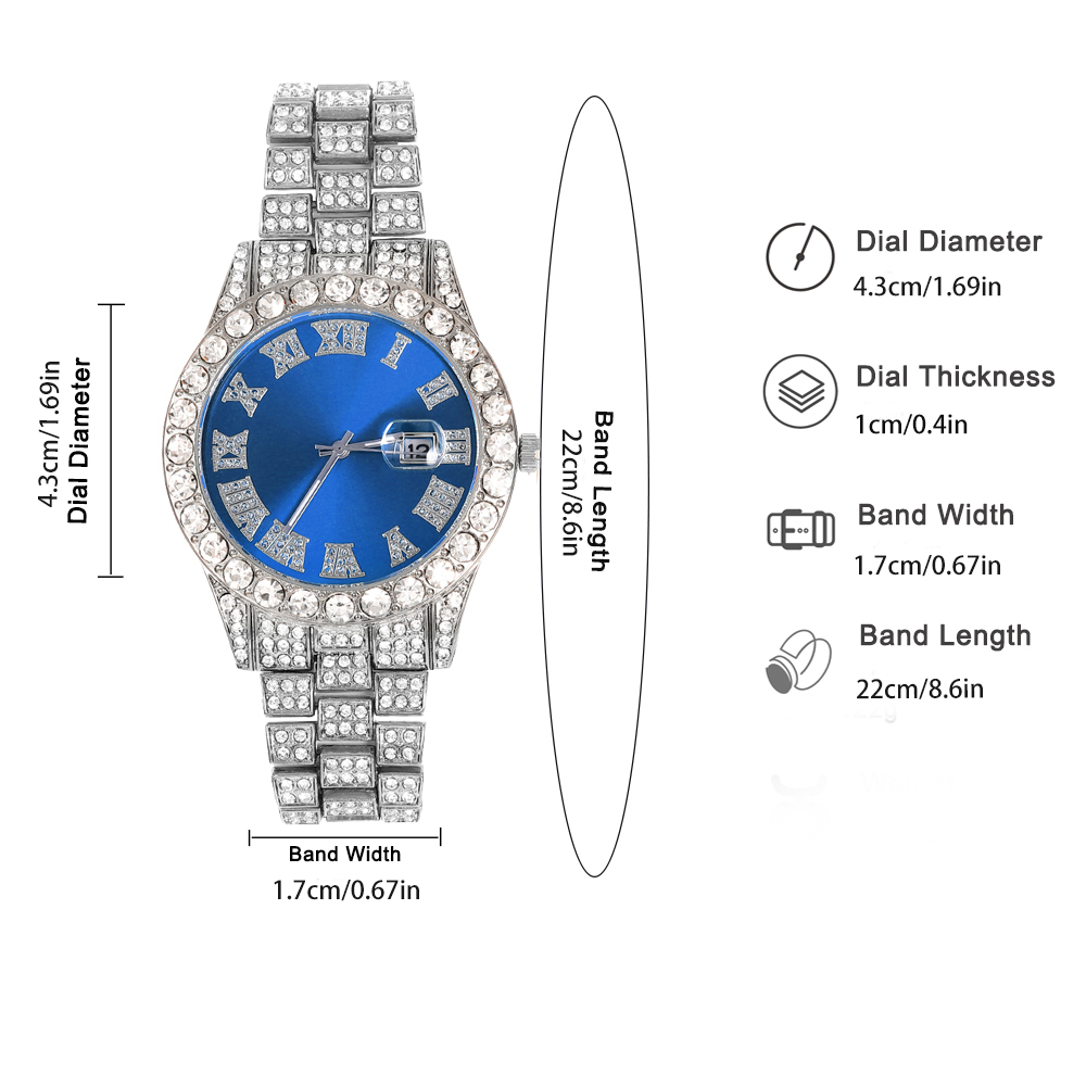 男性と女性のためのパンクスタイルのジュエリーセット,青と銀の - Jewelry Watches For Men のレビューと価格