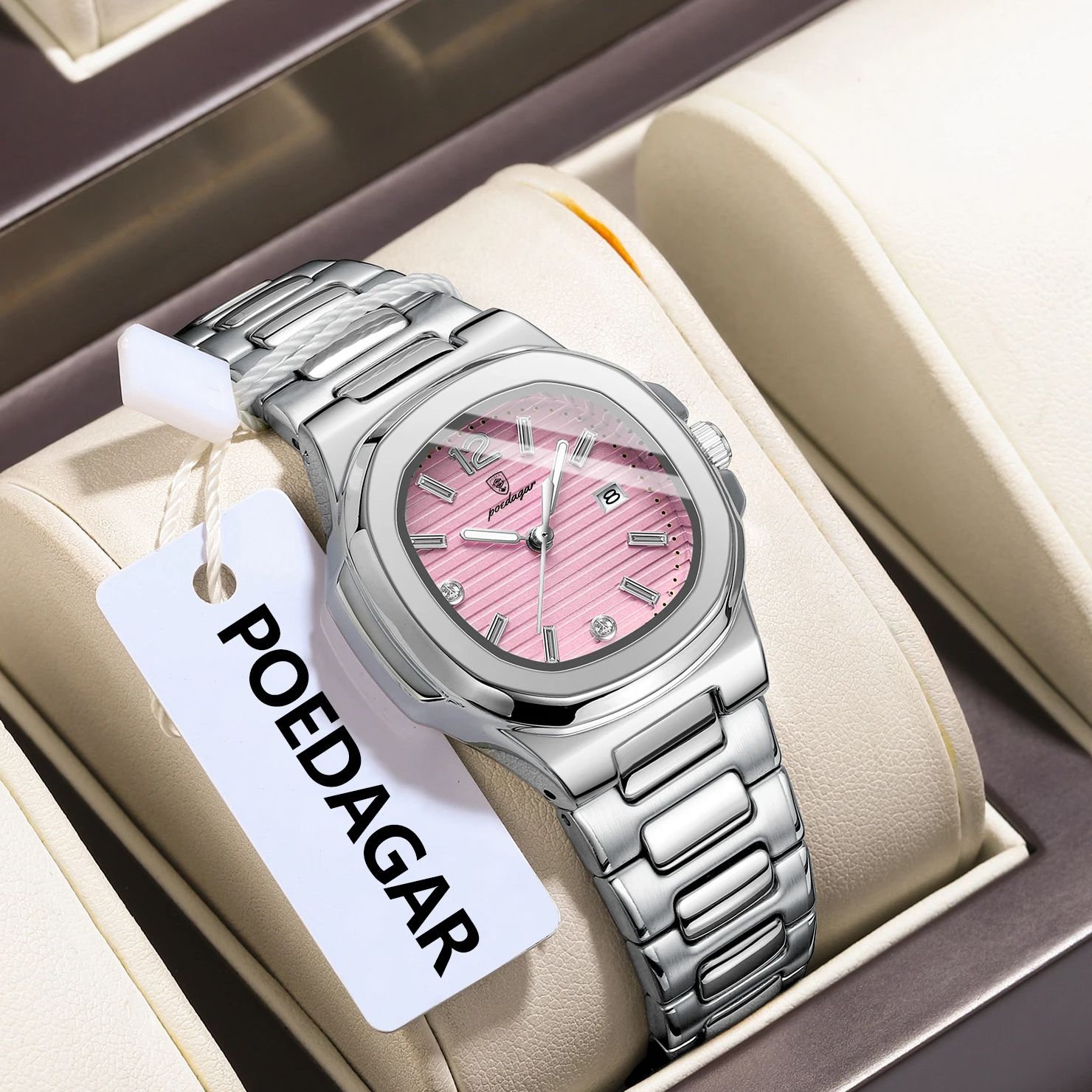 POEDAGARスクエアファッション女性腕時計夜光防水日付レ - High Jewelry Watches のレビューと価格