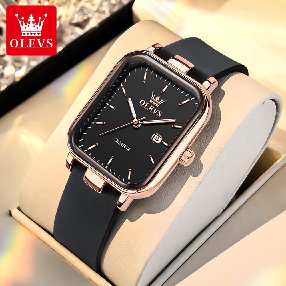OLEVS 高級腕時計女性用長方形ダイヤル防水カレンダー高品 - High Jewelry Watches のレビューと価格