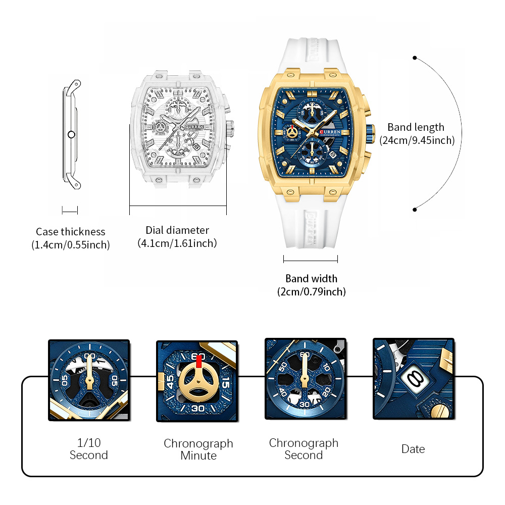 CURREN 高級ヴィンテージ腕時計 メンズ スポーツ クロ - Jewelry Watch のレビューと価格
