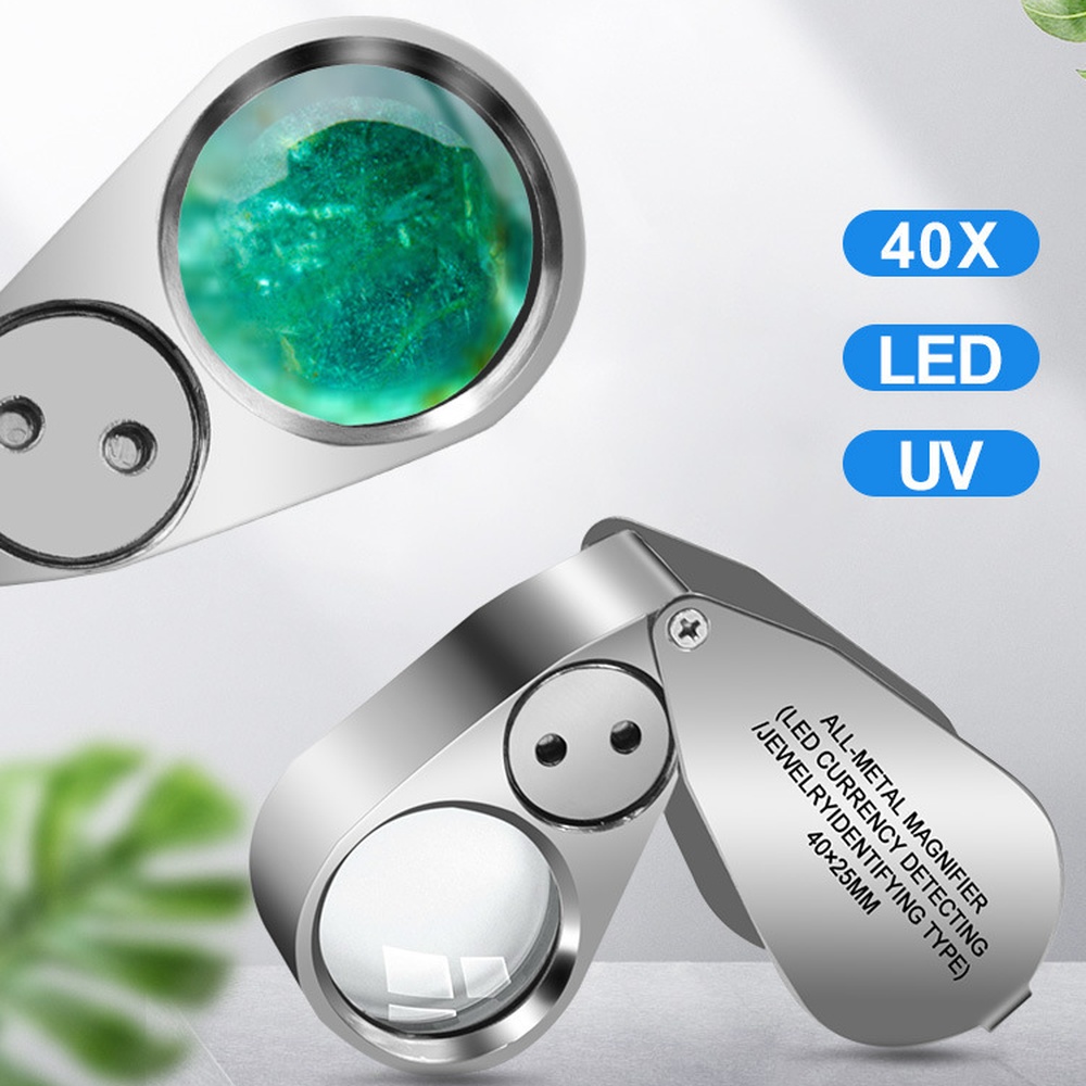 40X 高精細折りたたみ拡大鏡 LED 照明付きハンドヘルド - Collectors Coins Jewelry & Watches Of Smithtown Reviews のレビューと価格