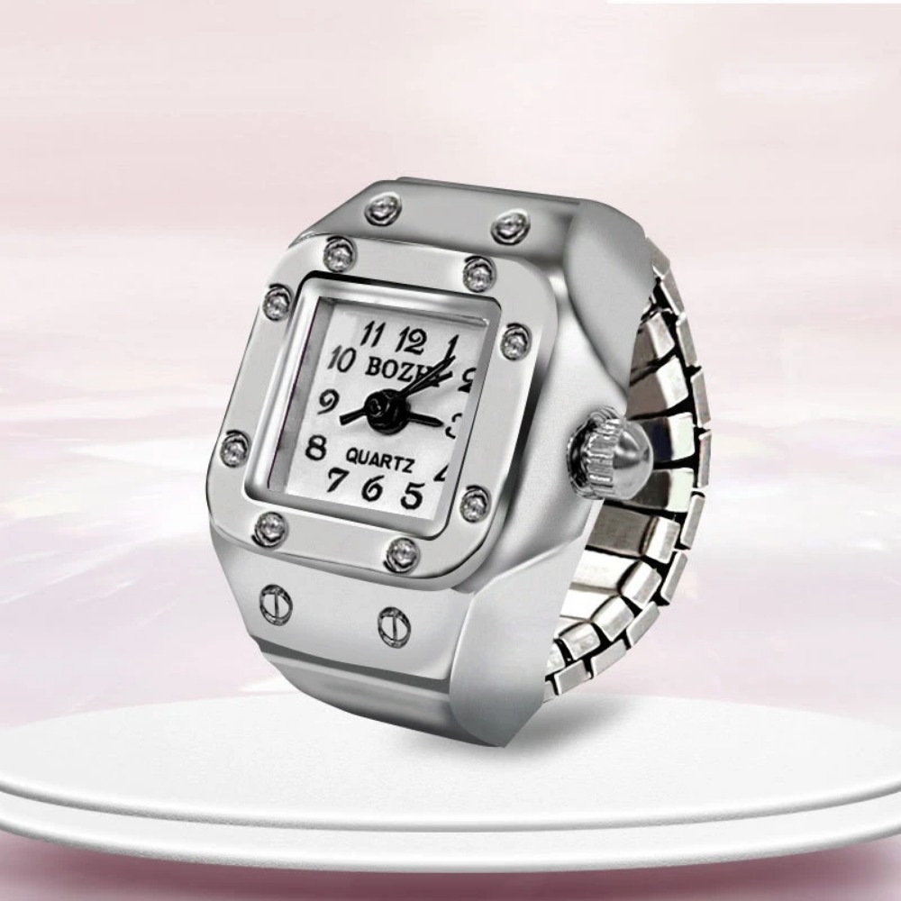 新しいクリエイティブな指輪型腕時計、男女兼用、スクエアダイヤ - Jewelry Watches For Men のレビューと価格
