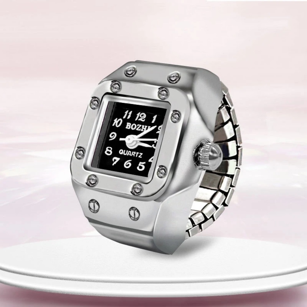 新しいクリエイティブな指輪型腕時計、男女兼用、スクエアダイヤ - Jewelry Watches For Men のレビューと価格