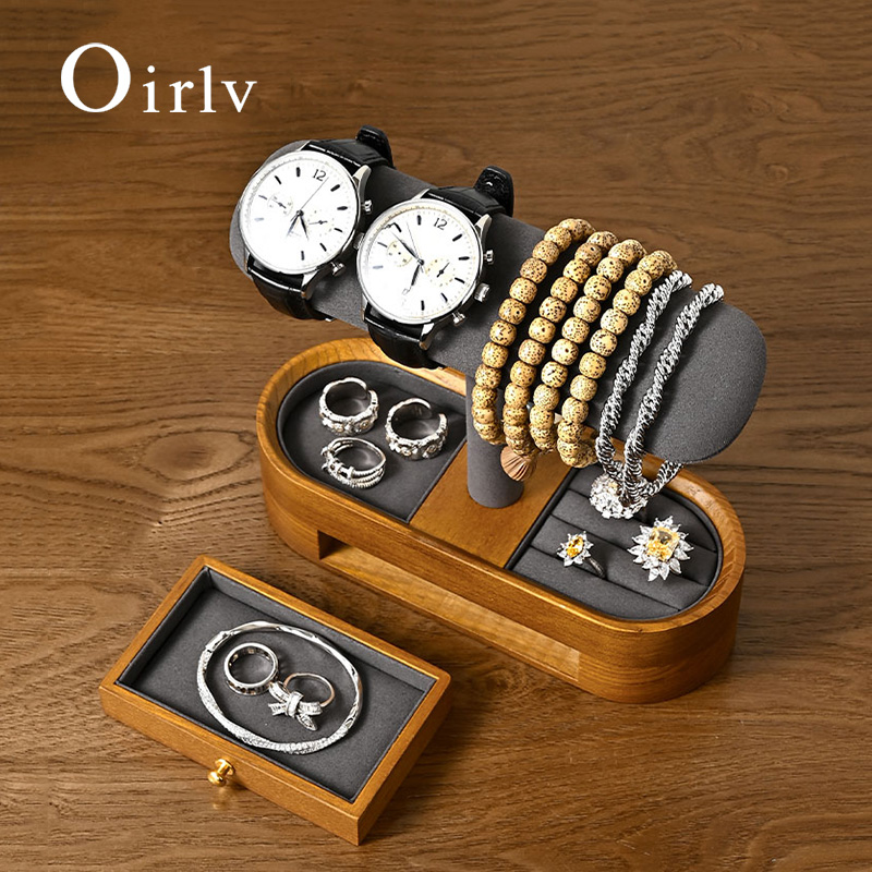 Oirlv 無垢材時計オーガナイザー棚 T バー時計ホルダー - Jewelry Organizer Watches のレビューと価格