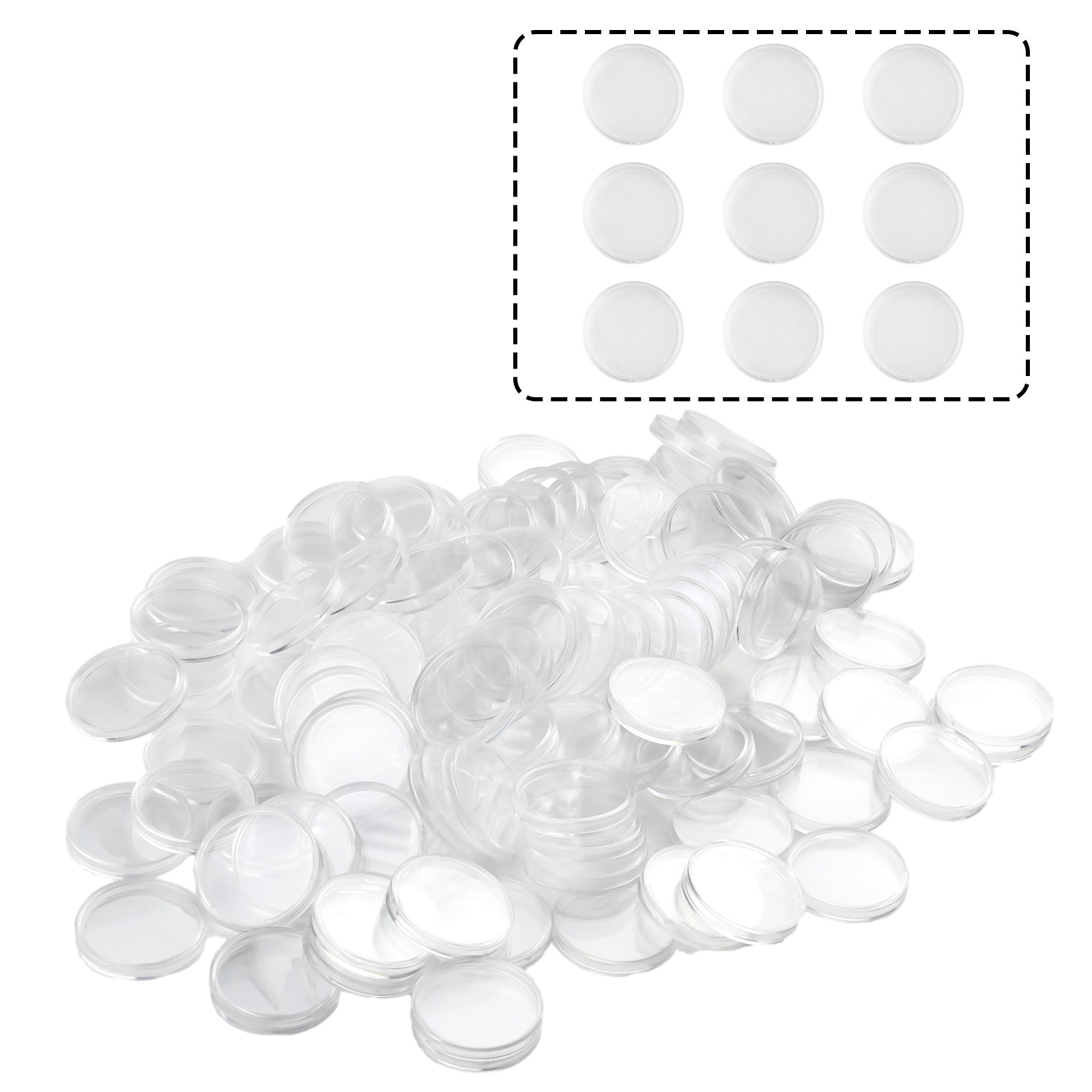 100個入り 透明プラスチック製丸型コインカプセルホルダー  - Collectors Coins Jewelry & Watches Of Smithtown Reviews のレビューと価格