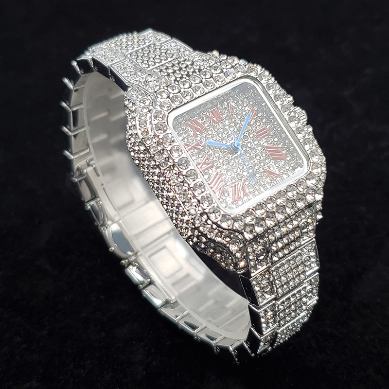 高級ダイヤモンド腕時計女性用ファッションシルバーアイスアウト - High Jewelry Watches のレビューと価格