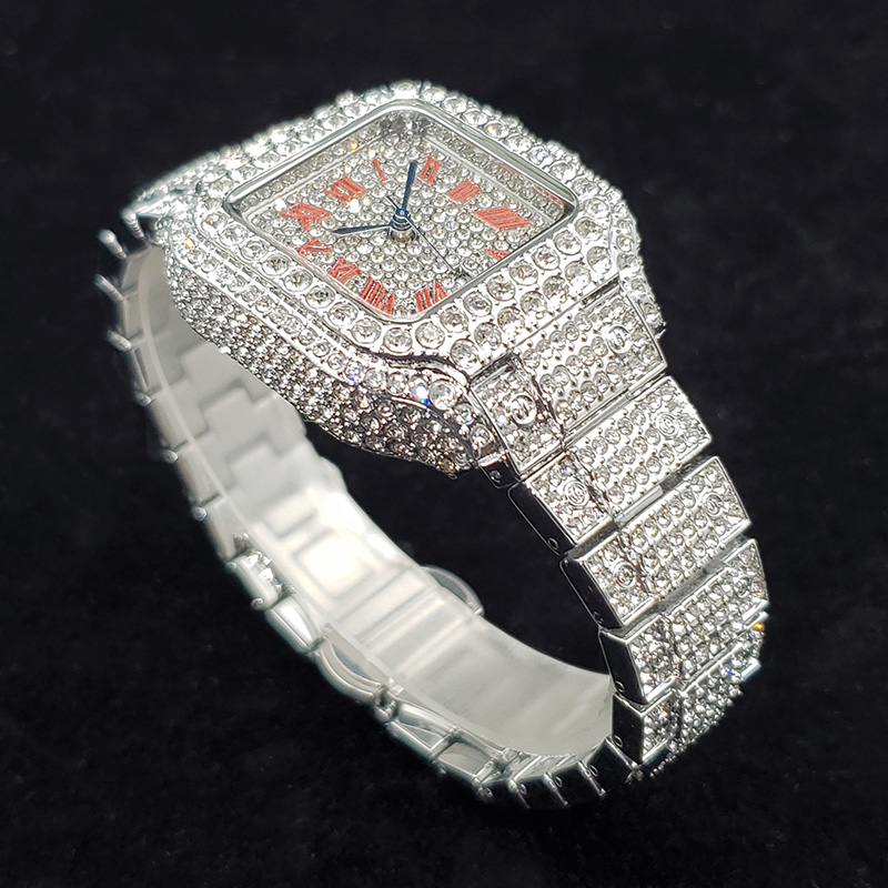 高級ダイヤモンド腕時計女性用ファッションシルバーアイスアウト - High Jewelry Watches のレビューと価格