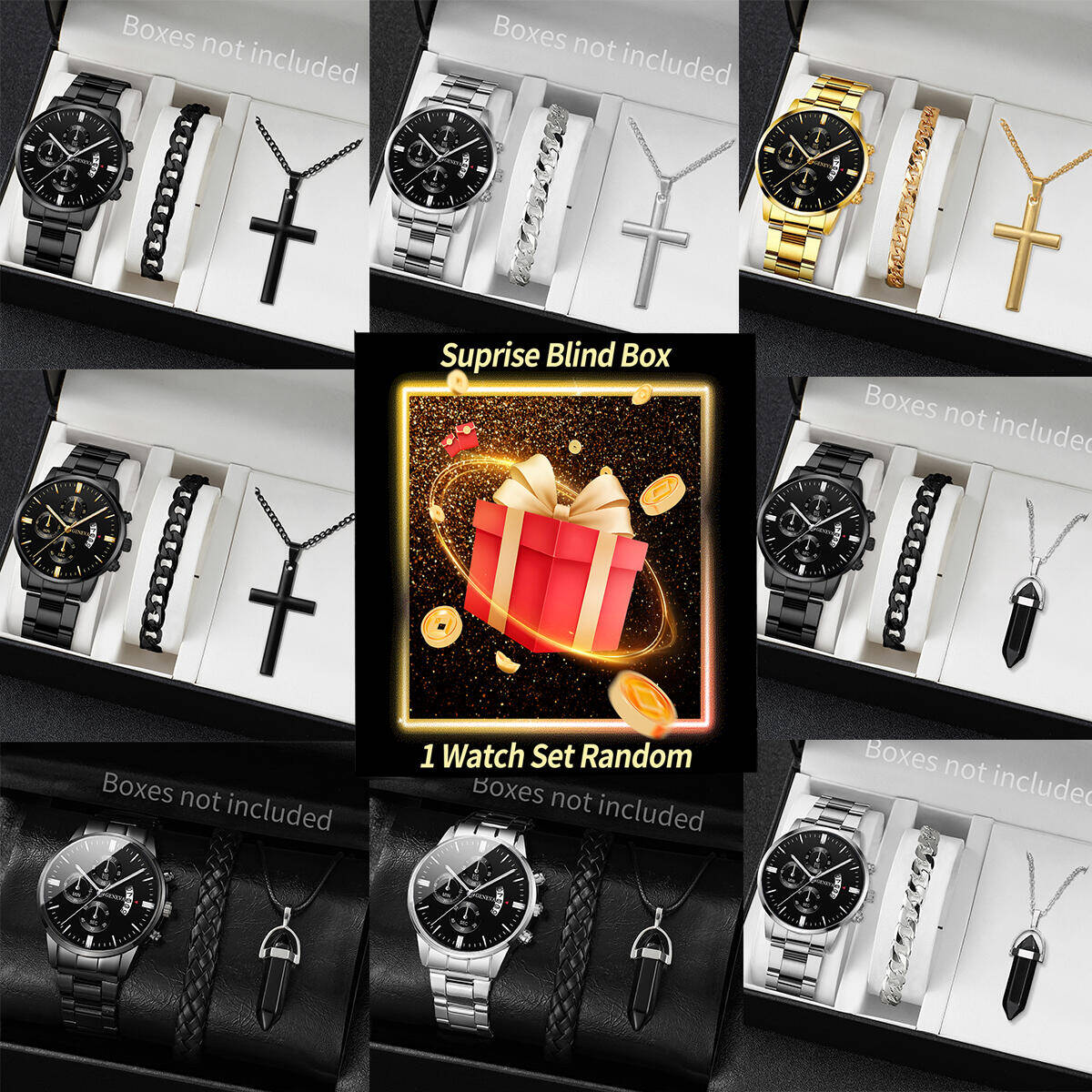 サプライズミステリーウォッチブラインドボックス-3個/セット - Jewelry Watch のレビューと価格