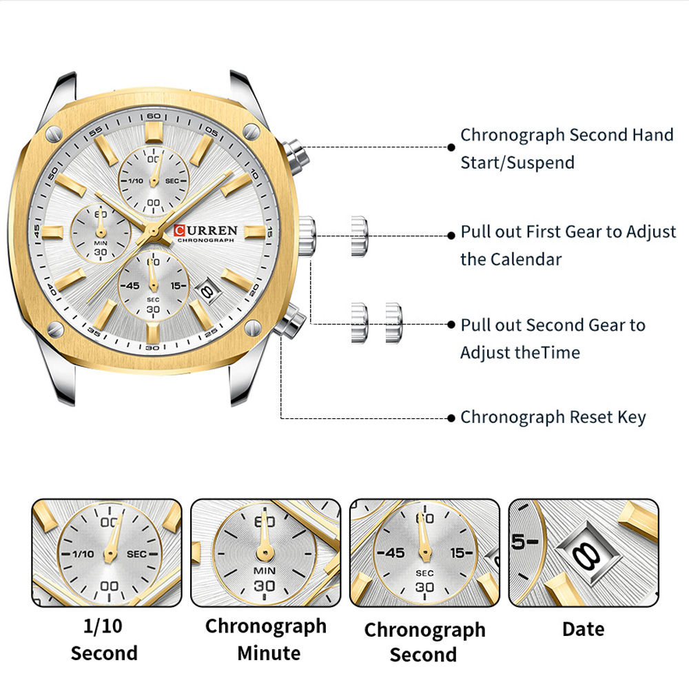 CURREN モダンメンズ 42mm スポーツウォッチ -  - Jewelry Watch のレビューと価格