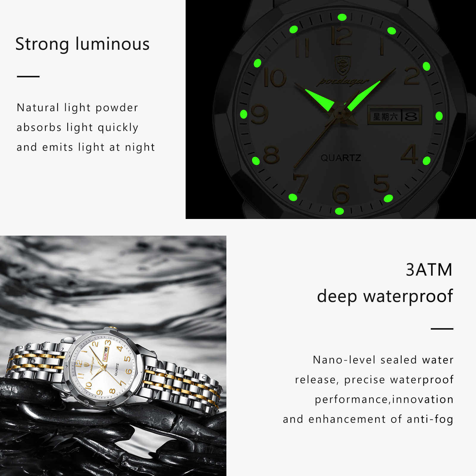 POEDAGAR エレガントなレディース腕時計 防水 夜光  - High Jewelry Watches のレビューと価格